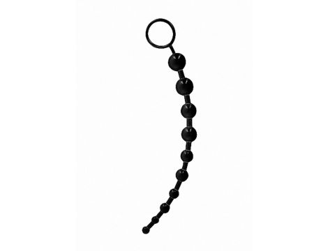 Łańcuszek analny GC z 10 kulkami TPE czarny 25.5 cm - 3
