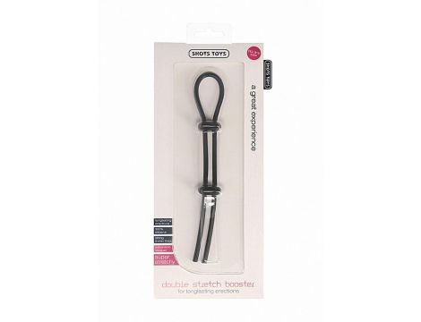 Pierścień erekcyjny regulowany Double Stretch Booster ShotsToys czarny - 2