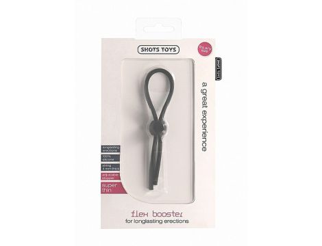 Pierścień erekcyjny regulowany silikonowy ShotsToys Flex Booster czarny - 2