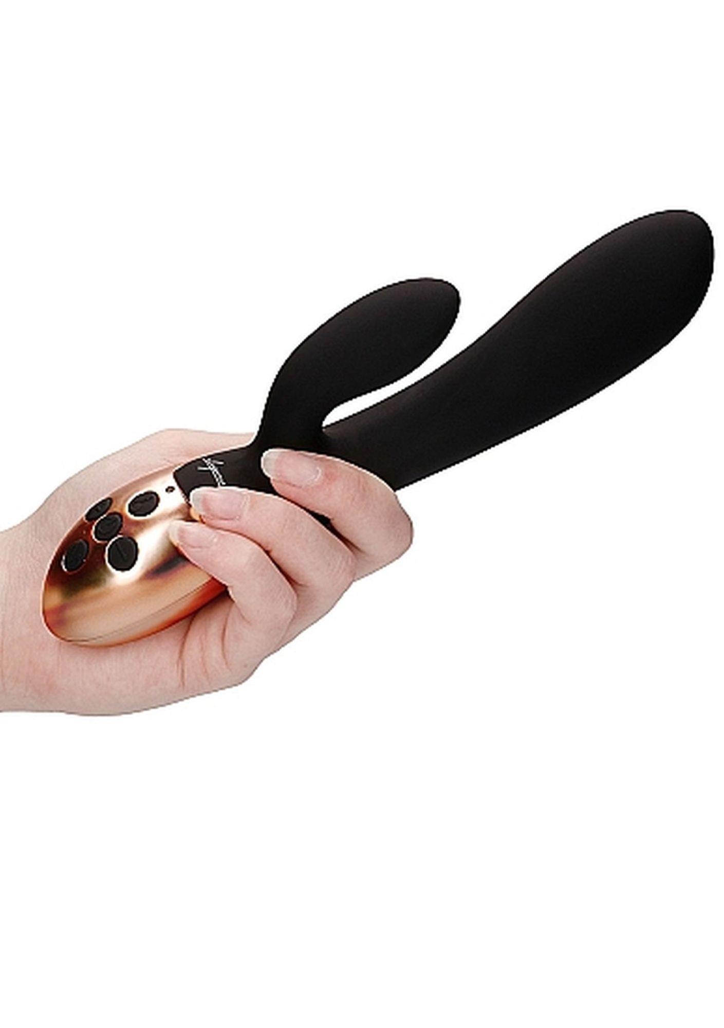 heating g-spot vibrator - exquisite - black
