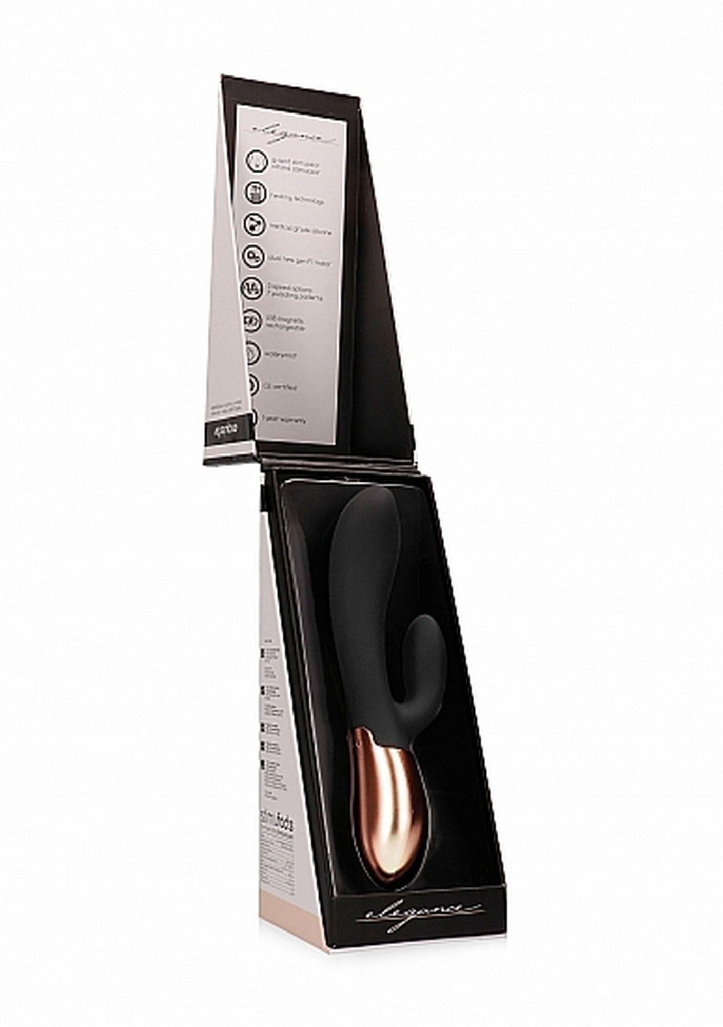 heating g-spot vibrator - exquisite - black