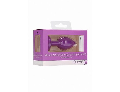 Korek analny Diamond Heart Ouch! fioletowy - 2