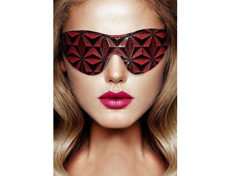 Luksusowa maska na oczy Ouch burgundowa 19,5 cm