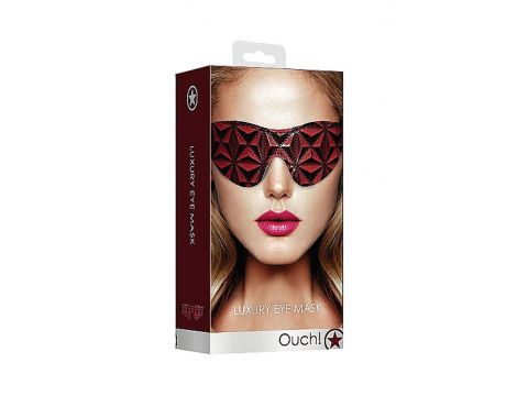 Luksusowa maska na oczy Ouch burgundowa 19,5 cm - 3