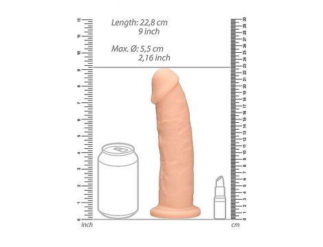 Dildo silikonowe RealRock bez jąder 22,8 cm cieliste - 8