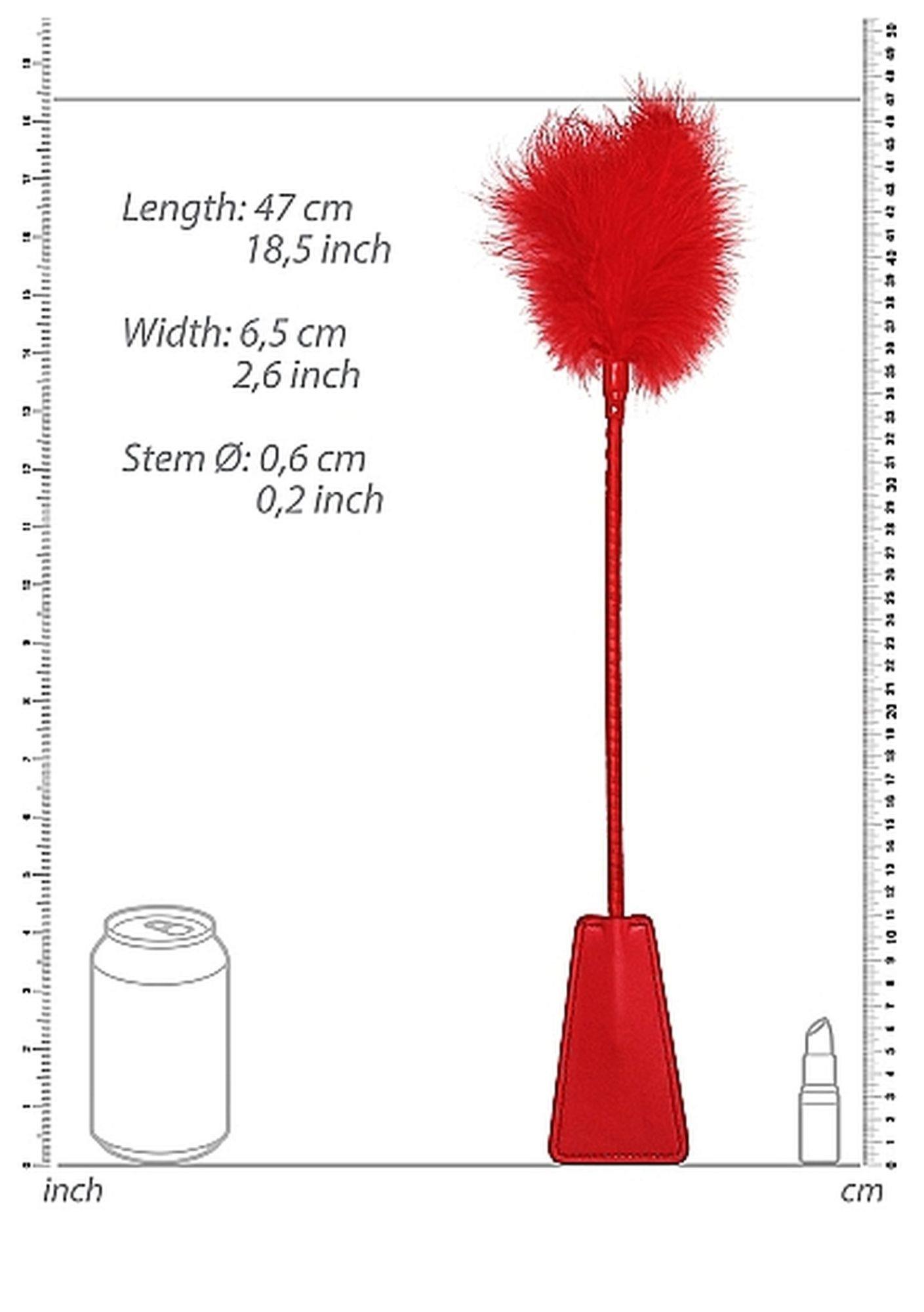 ouch! crop with feather - red