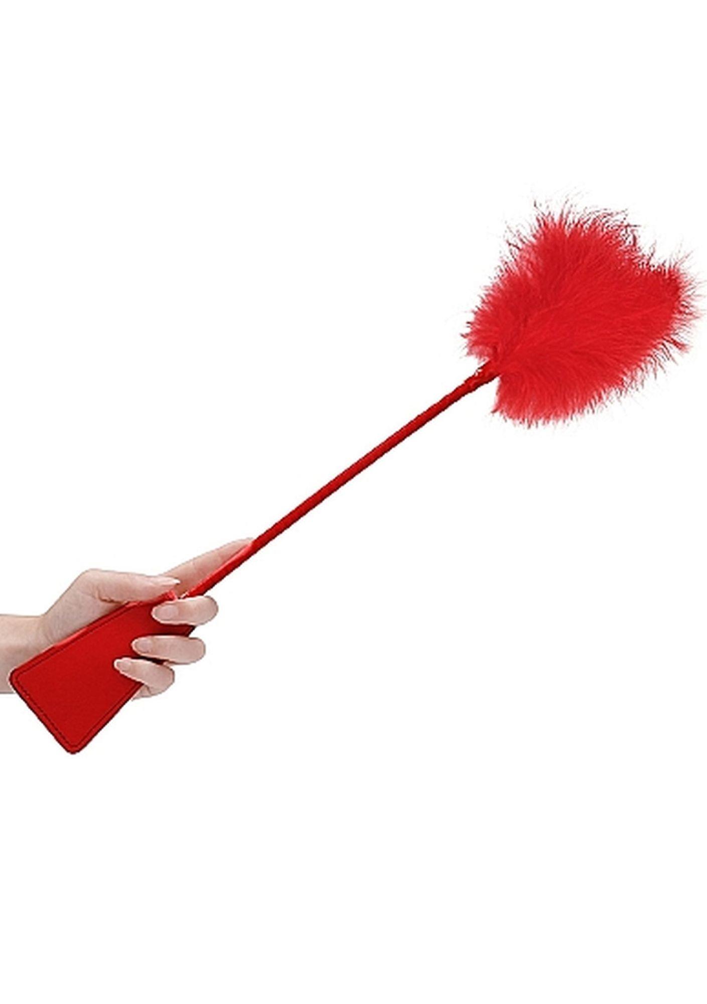 ouch! crop with feather - red