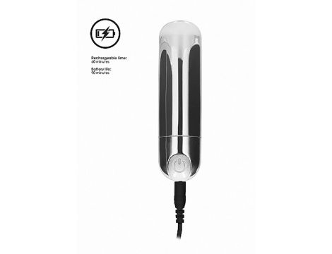 Mini wibrator pociskowy 10 prędkości USB srebrny Be Good Tonight - 7