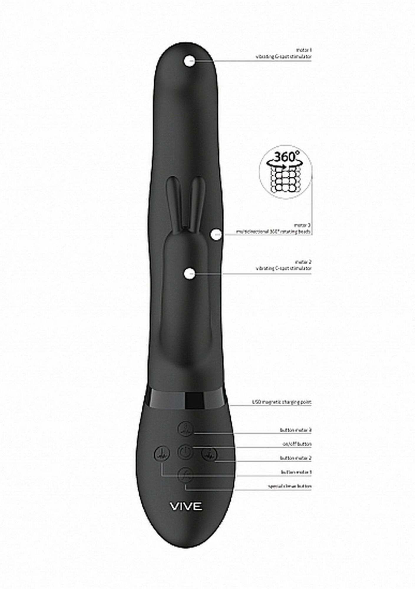 izara - rotating beads rabbit - black