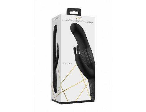 Wibrator króliczek Vive Izara z obrotowymi kulkami czarny USB - 8