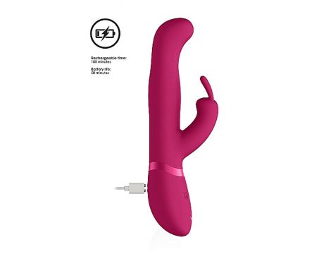 Wibrator króliczek Vive Izara z obrotowymi kulkami różowy USB - 15