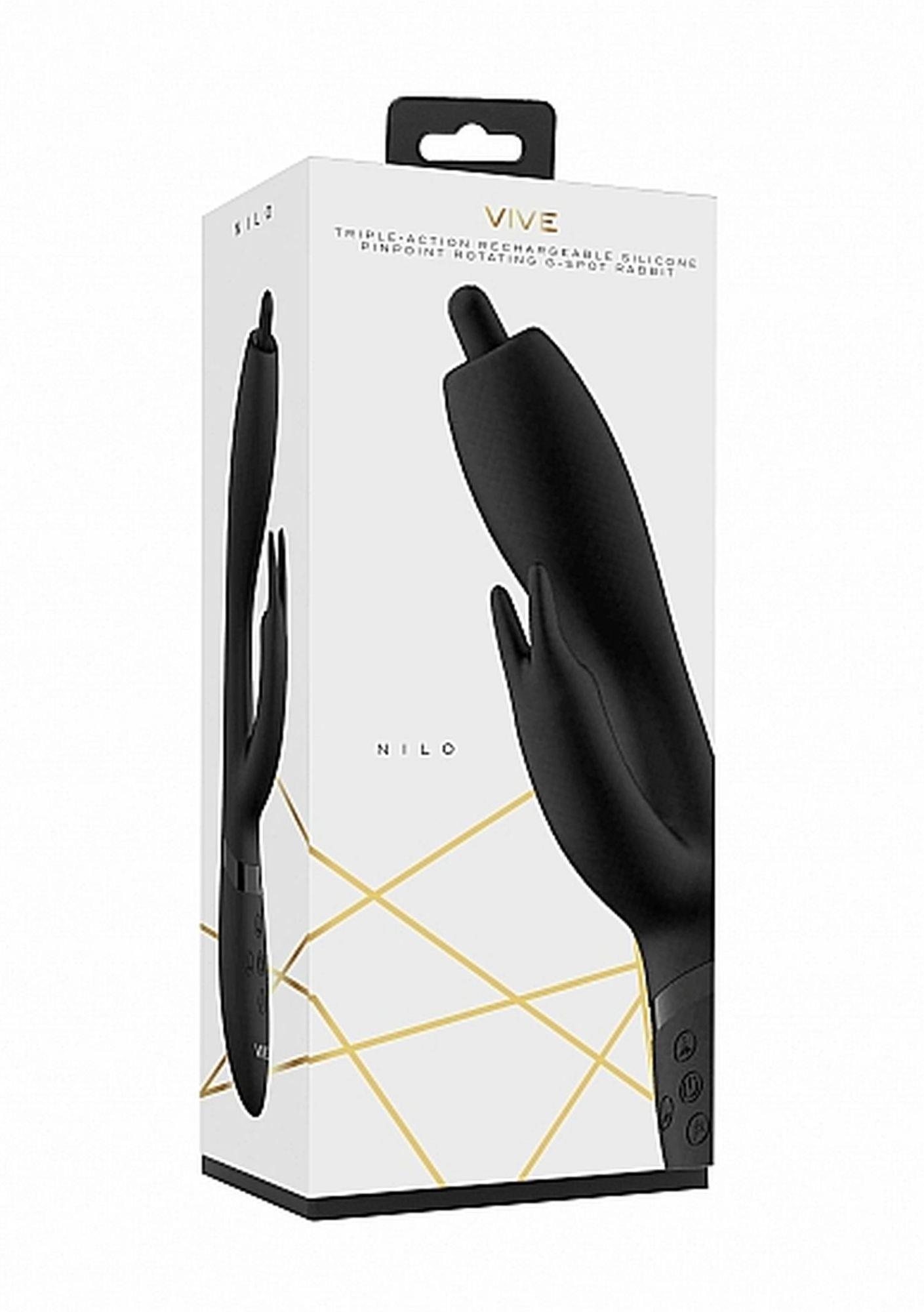 nilo - pinpoint rotating g-spot rabbit - black