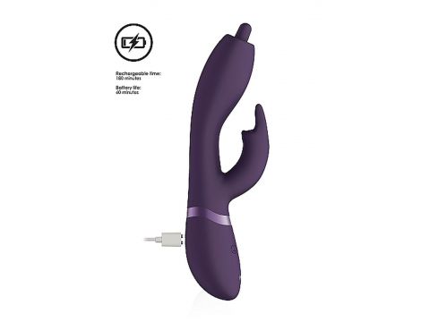 Wibrator króliczek Vive Nilo fioletowy obrotowy USB - 12