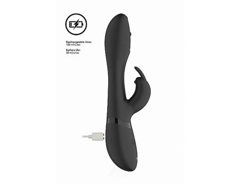 Wibrator króliczek Mira wirujący punkt G Vive silikonowy czarny USB - 12