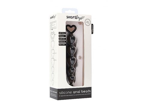 Kuleczki analne silikonowe ShotsToys czarne 15 cm - 2