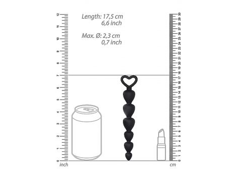 Kuleczki analne silikonowe ShotsToys czarne 15 cm - 3