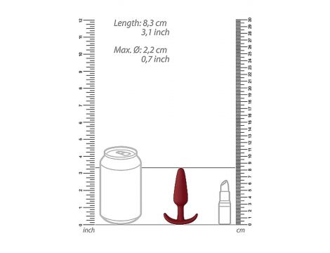 Korek analny silikonowy ShotsToys czerwony z uchwytem - 3