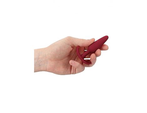 Korek analny silikonowy ShotsToys czerwony z uchwytem - 4