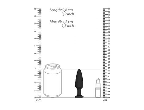 Silikonowy korek analny stożkowaty z diamentem Ouch czarny - 3
