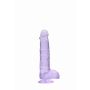 Dildo żelowe realistyczne z jądrami RealRock fioletowe 17 cm - 5