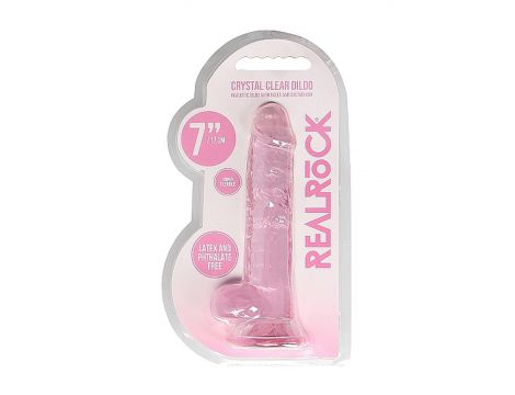 Dildo realistyczne z jądrami RealRock różowe 18 cm - 2