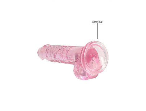 Dildo realistyczne z jądrami RealRock różowe 18 cm - 5