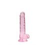 Dildo realistyczne z jądrami RealRock różowe 18 cm - 2