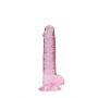 Dildo realistyczne z jądrami RealRock różowe 18 cm - 5
