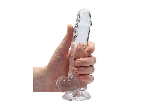 Dildo realistyczne z jądrami transparentne RealRock 18 cm - 7