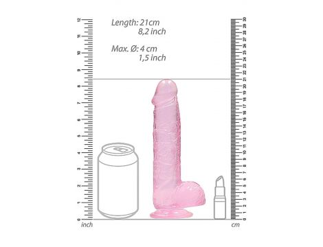 Dildo realistyczne z jądrami RealRock różowe 20 cm - 3