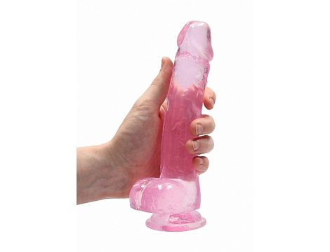 Dildo realistyczne z jądrami RealRock różowe 20 cm - 7