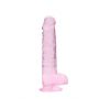 Dildo realistyczne z jądrami RealRock różowe 20 cm - 5