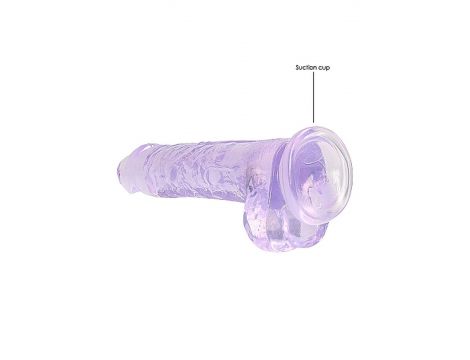 Dildo realistyczne z jądrami RealRock fioletowe 20 cm - 5