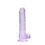 Dildo realistyczne z jądrami RealRock fioletowe 20 cm - 2