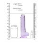 Dildo realistyczne z jądrami RealRock fioletowe 20 cm - 4