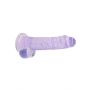 Dildo realistyczne z jądrami RealRock fioletowe 20 cm - 7