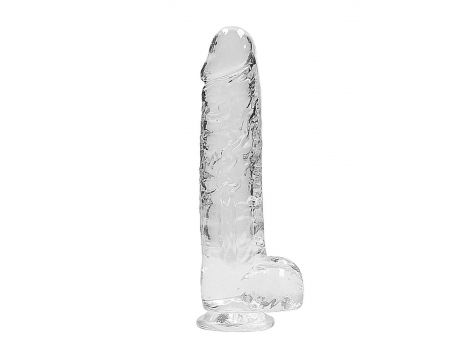 Dildo realistyczne z jądrami RealRock transparentne 23 cm - 4