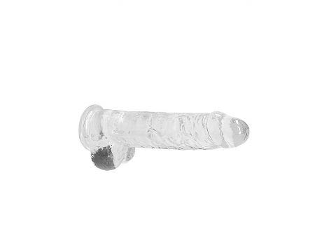 Dildo realistyczne z jądrami RealRock transparentne 23 cm - 6