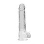 Dildo realistyczne z jądrami RealRock transparentne 23 cm - 2