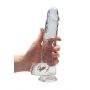 Dildo realistyczne z jądrami RealRock transparentne 23 cm - 8