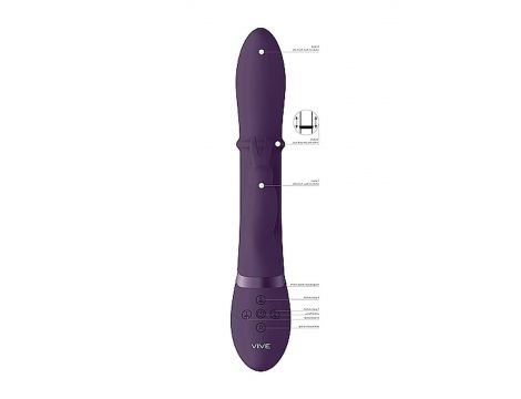 Wibrator króliczek Halo z ruchomym pierścieniem Vive fioletowy 14 cm - 3