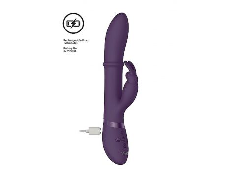Wibrator króliczek Halo z ruchomym pierścieniem Vive fioletowy 14 cm - 12