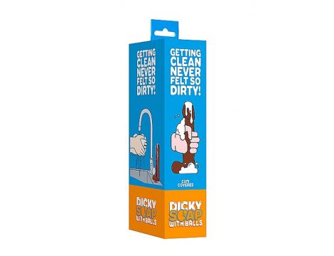 Mydło w kształcie penisa z jądrami S-Line brązowe 18 cm - 6