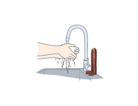 Mydło w kształcie penisa z jądrami S-Line brązowe 18 cm - 2