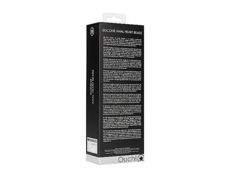 Łańcuszek kulek analnych serca Ouch! silikonowy czarny 14 cm - 3