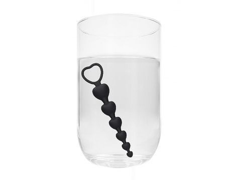Łańcuszek kulek analnych serca Ouch! silikonowy czarny 14 cm - 7