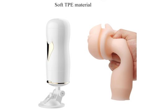 Dwustronny masturbator z wibracją B Series Fox biały USB - 8