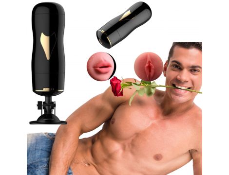 Dwustronny masturbator z wibracją B Series Fox czarny USB - 3