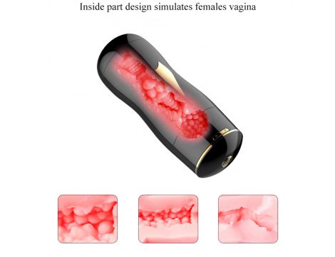 Dwustronny masturbator z wibracją B Series Fox czarny USB - 16