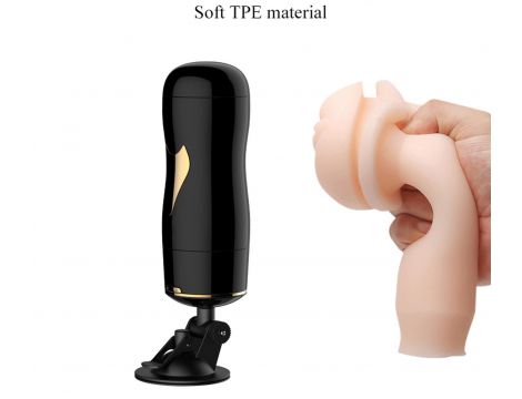 Dwustronny masturbator z wibracją B Series Fox czarny USB - 18